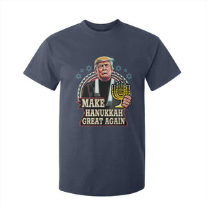 Funny Make Hanukkah Great Again Chanukah Trump T Shirt For Kid Menorah David Stars TS11 Navy Print Your Wear