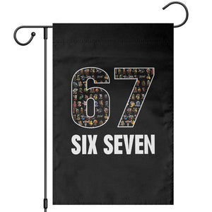 Funny 67 Six Seven Italian Brainrot Gen Alpha Meme Garden Flag TS11 Black Print Your Wear