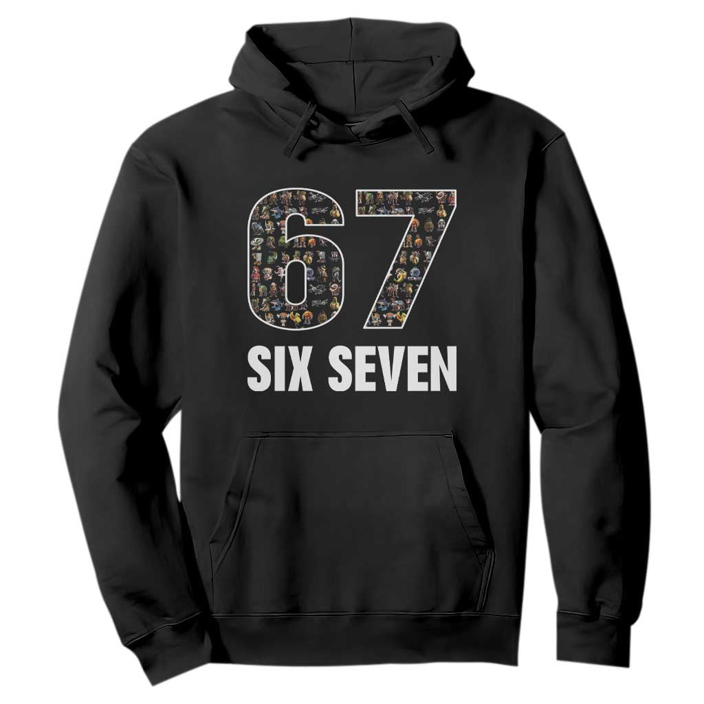Funny 67 Six Seven Italian Brainrot Gen Alpha Meme Hoodie TS11 Black Print Your Wear