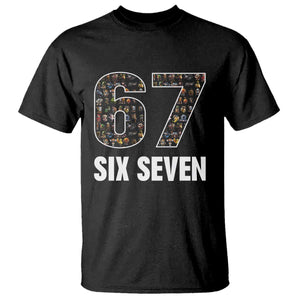 Funny 67 Six Seven Italian Brainrot Gen Alpha Meme T Shirt TS11 Black Print Your Wear