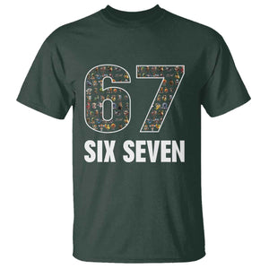 Funny 67 Six Seven Italian Brainrot Gen Alpha Meme T Shirt TS11 Dark Forest Green Print Your Wear
