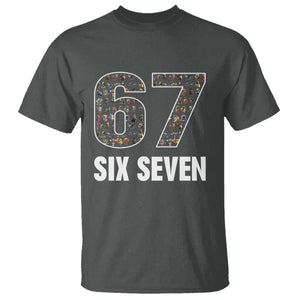 Funny 67 Six Seven Italian Brainrot Gen Alpha Meme T Shirt TS11 Dark Heather Print Your Wear