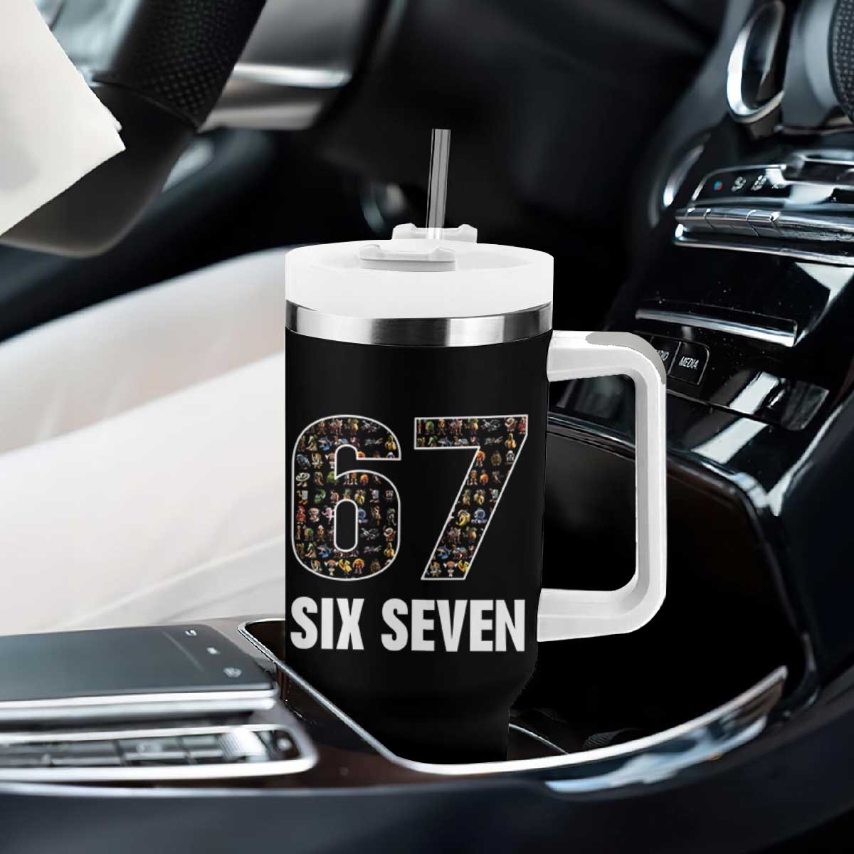 Funny 67 Six Seven Italian Brainrot Gen Alpha Meme Tumbler With Handle TS11 Print Your Wear