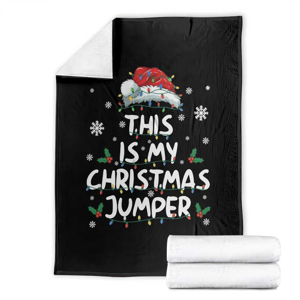 Funny British Christmas Throw Blanket This Is My Christmas Jumper TS11 Black Print Your Wear