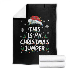 Funny British Christmas Throw Blanket This Is My Christmas Jumper TS11 Black Print Your Wear