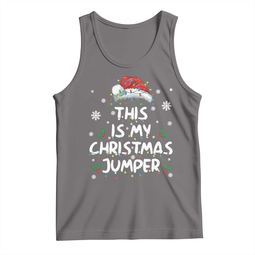 Funny British Christmas Tank Top This Is My Christmas Jumper TS11 Deep Heather Print Your Wear