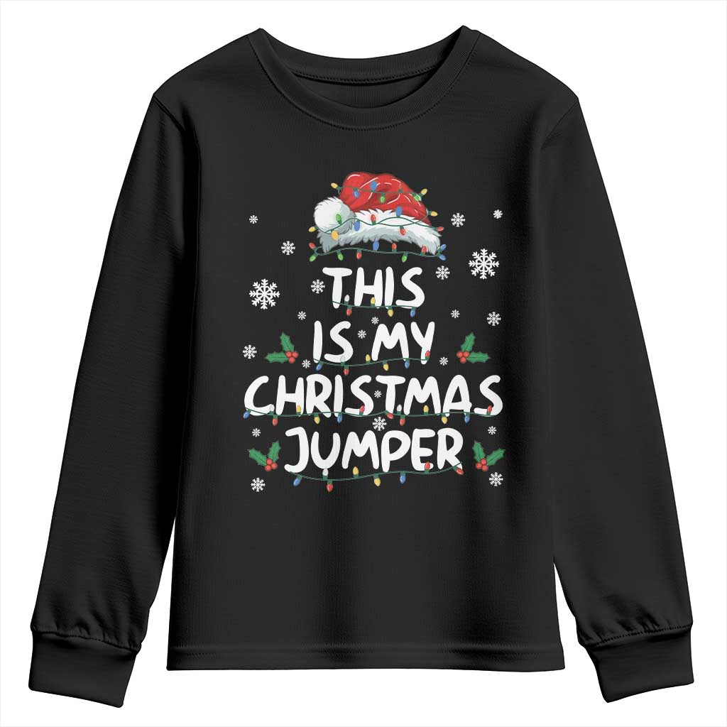 Funny British Christmas Youth Sweatshirt This Is My Christmas Jumper TS11 Black Print Your Wear