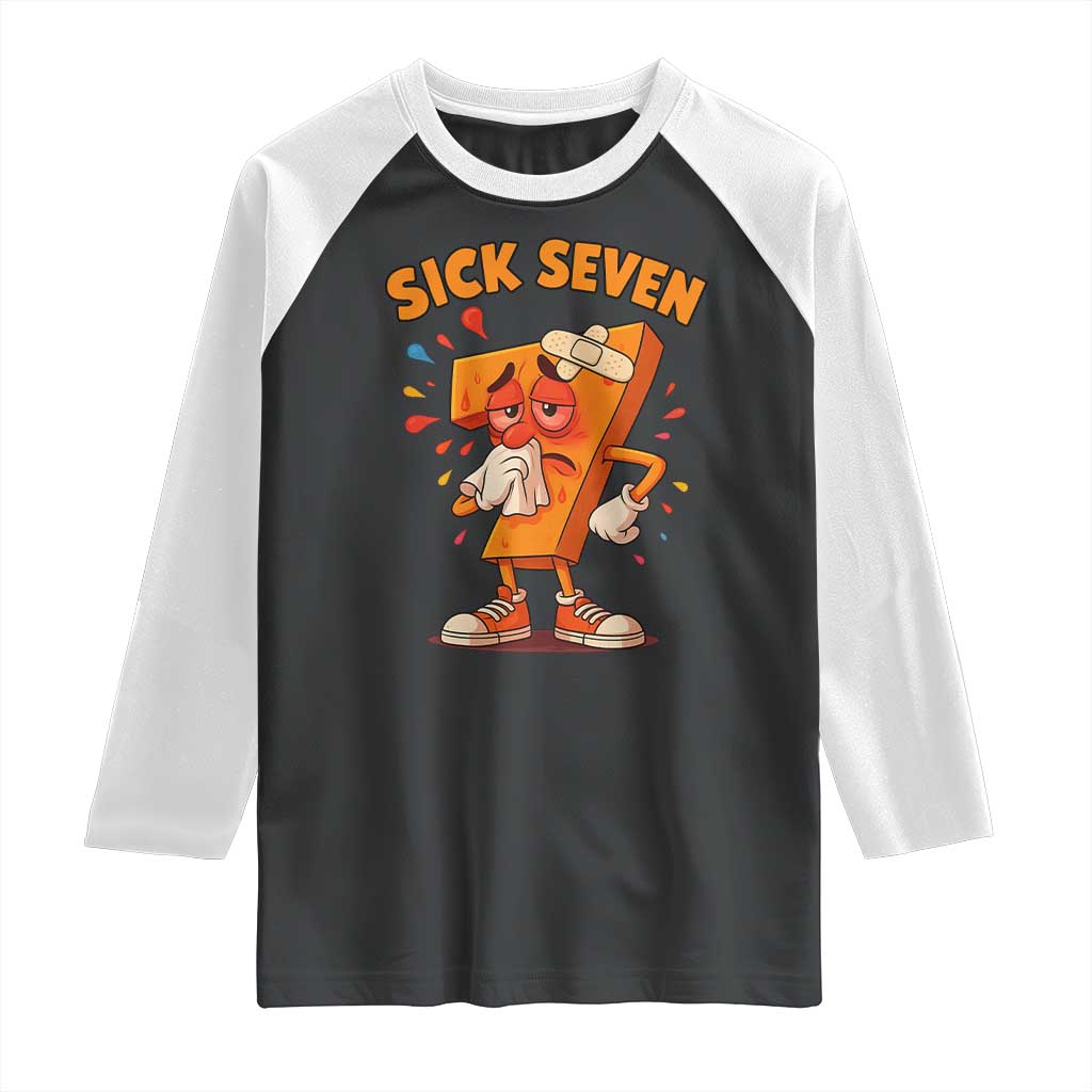 Funny Sick Seven 67 Meme Raglan Shirt Six Seven Wordplay TS11 Black White Print Your Wear