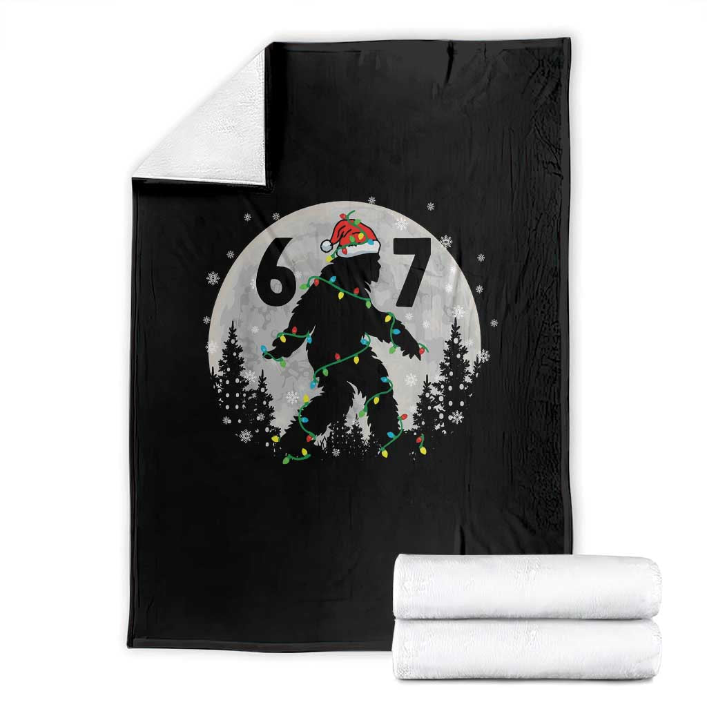 Funny Bigfoot 67 Christmas Night Stroll Moon Sasquatch Throw Blanket TS11 Black Print Your Wear