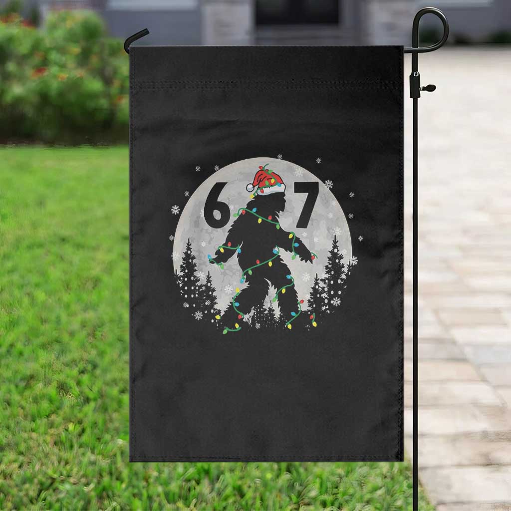 Funny Bigfoot 67 Christmas Night Stroll Moon Sasquatch Garden Flag TS11 Print Your Wear