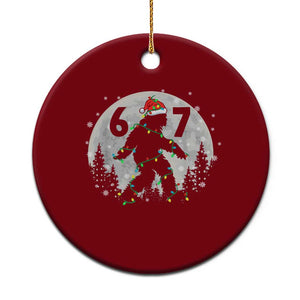 Funny Bigfoot 67 Christmas Night Stroll Moon Sasquatch Ceramic Ornament TS11 1pc Red Print Your Wear