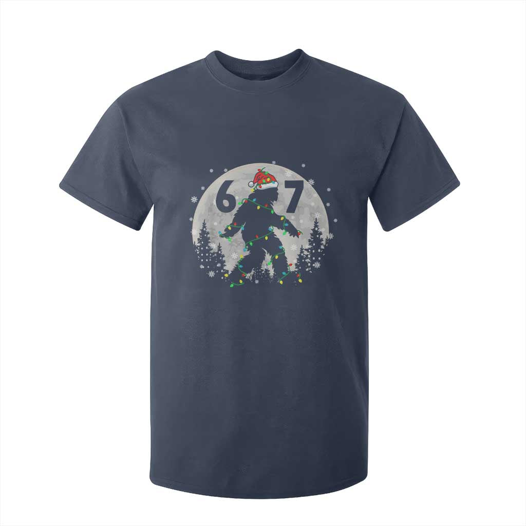 Funny Bigfoot 67 Christmas Night Stroll Moon Sasquatch T Shirt For Kid TS11 Navy Print Your Wear