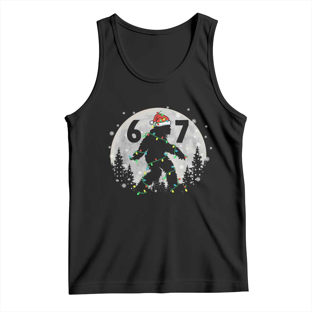 Funny Bigfoot 67 Christmas Night Stroll Moon Sasquatch Tank Top TS11 Black Print Your Wear