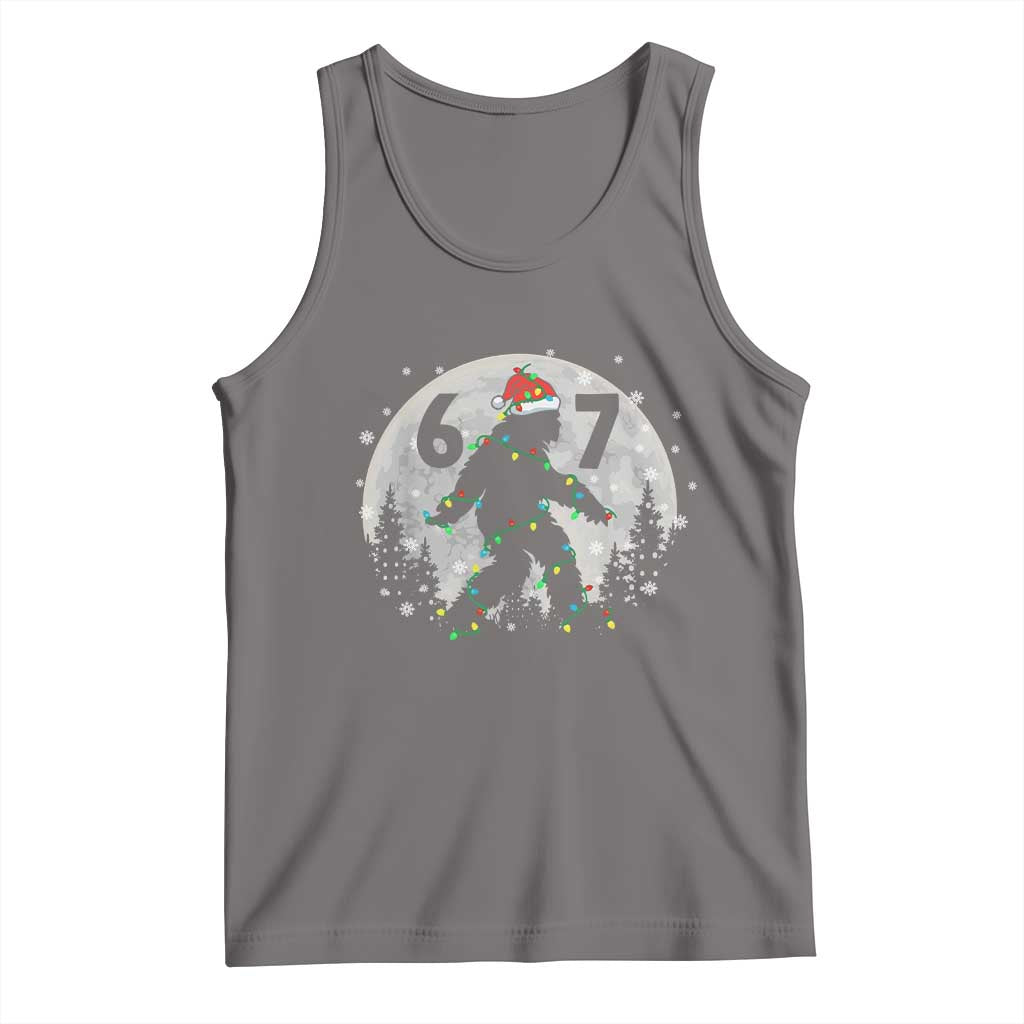 Funny Bigfoot 67 Christmas Night Stroll Moon Sasquatch Tank Top TS11 Deep Heather Print Your Wear