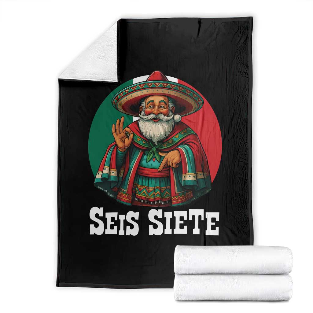 Funny Mexican Christmas 67 Throw Blanket Seis Siete Santa In Mexico TS11 Black Print Your Wear