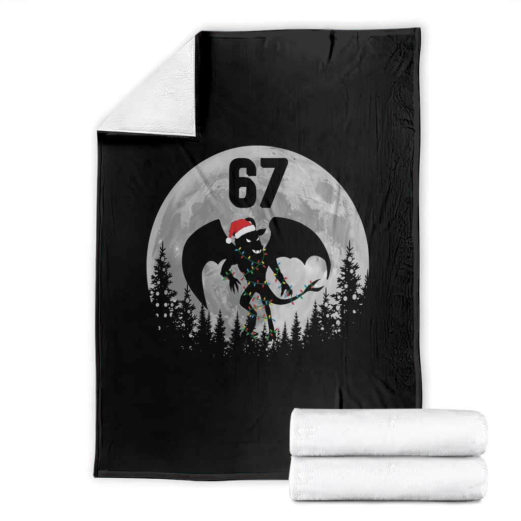 Funny Jersey Devil 67 Christmas Santa Hat Moon Night Stroll Throw Blanket TS11 Black Print Your Wear