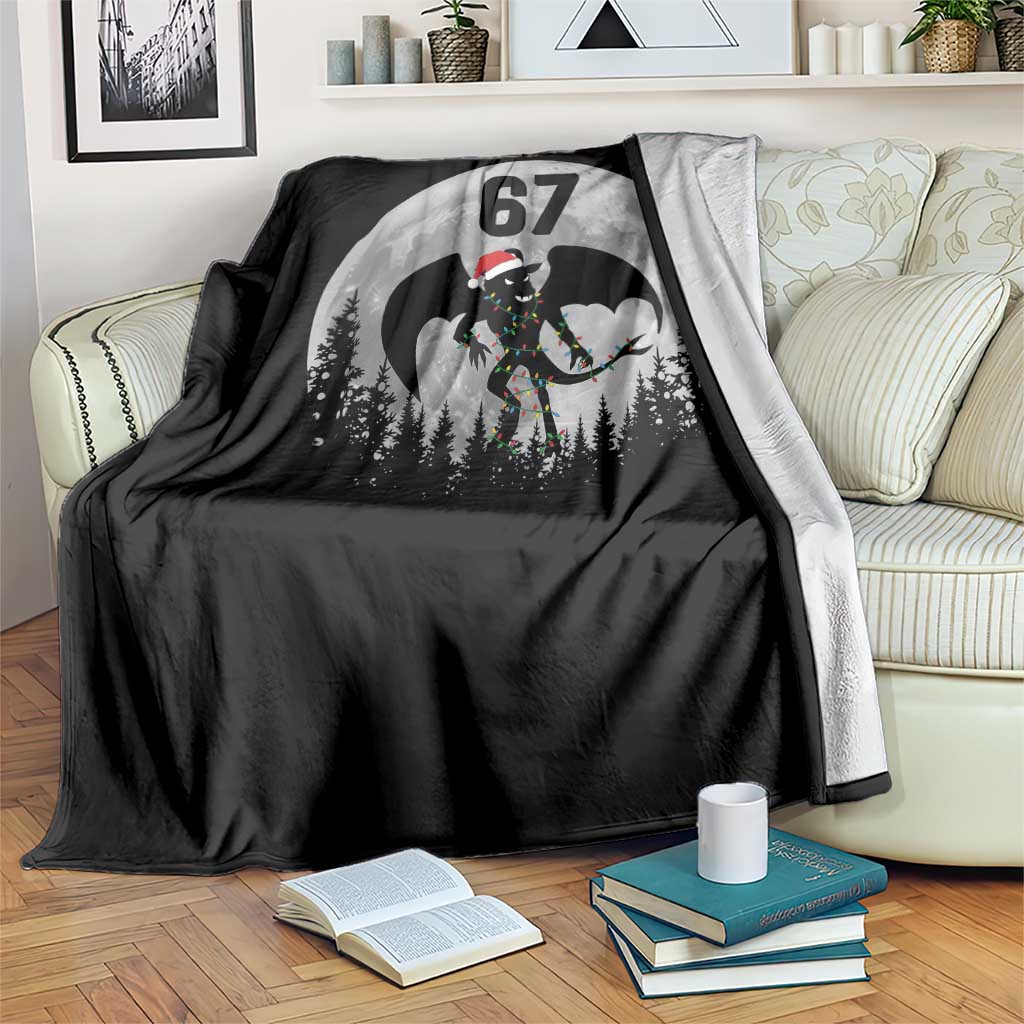 Funny Jersey Devil 67 Christmas Santa Hat Moon Night Stroll Throw Blanket TS11 Print Your Wear