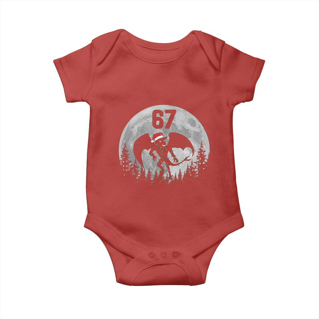 Funny Jersey Devil 67 Christmas Santa Hat Moon Night Stroll Baby Onesie TS11 Red Print Your Wear