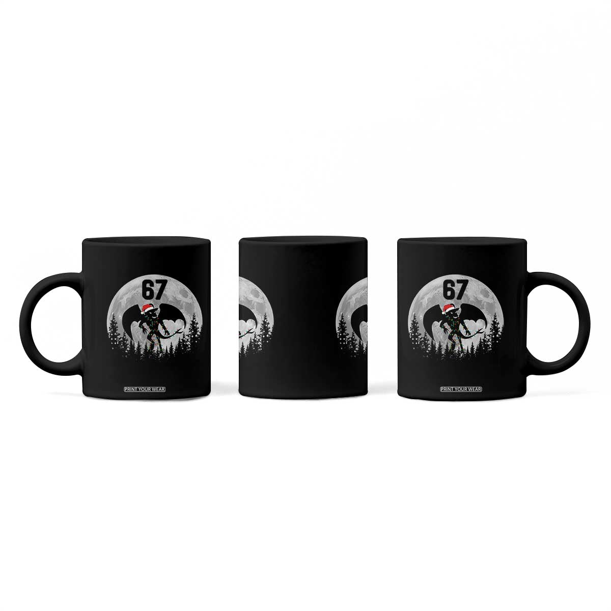 Funny Jersey Devil 67 Christmas Santa Hat Moon Night Stroll Coffee Mug TS11 Print Your Wear