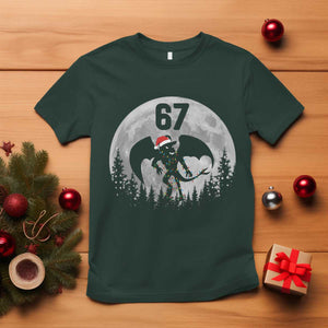 Funny Jersey Devil 67 Christmas Santa Hat Moon Night Stroll T Shirt TS11 Dark Forest Green Print Your Wear