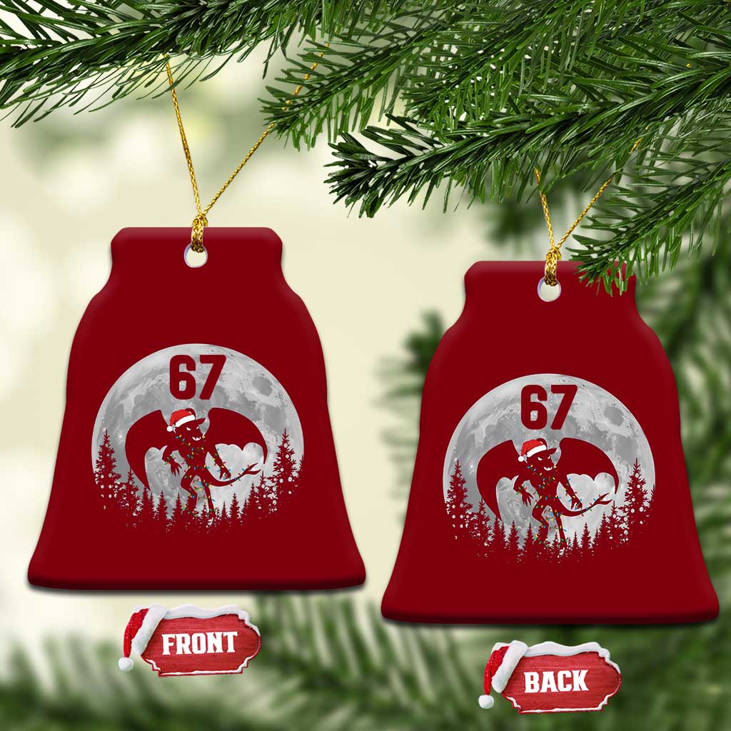 Funny Jersey Devil 67 Christmas Santa Hat Moon Night Stroll Ceramic Ornament TS11 Print Your Wear