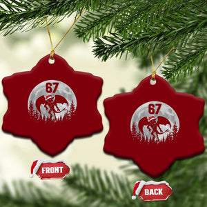 Funny Jersey Devil 67 Christmas Santa Hat Moon Night Stroll Ceramic Ornament TS11 Print Your Wear
