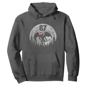 Funny Jersey Devil 67 Christmas Santa Hat Moon Night Stroll Hoodie TS11 Dark Heather Print Your Wear