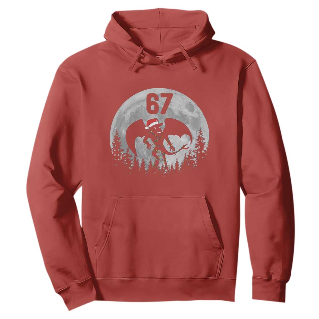 Funny Jersey Devil 67 Christmas Santa Hat Moon Night Stroll Hoodie TS11 Red Print Your Wear