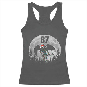 Funny Jersey Devil 67 Christmas Santa Hat Moon Night Stroll Racerback Tank Top TS11 Dark Heather Print Your Wear