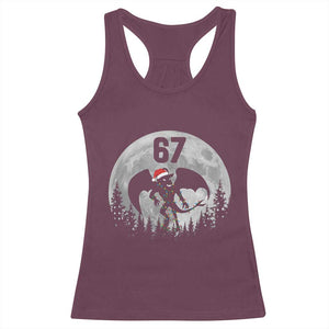 Funny Jersey Devil 67 Christmas Santa Hat Moon Night Stroll Racerback Tank Top TS11 Maroon Print Your Wear