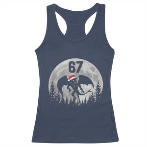Funny Jersey Devil 67 Christmas Santa Hat Moon Night Stroll Racerback Tank Top TS11 Navy Print Your Wear