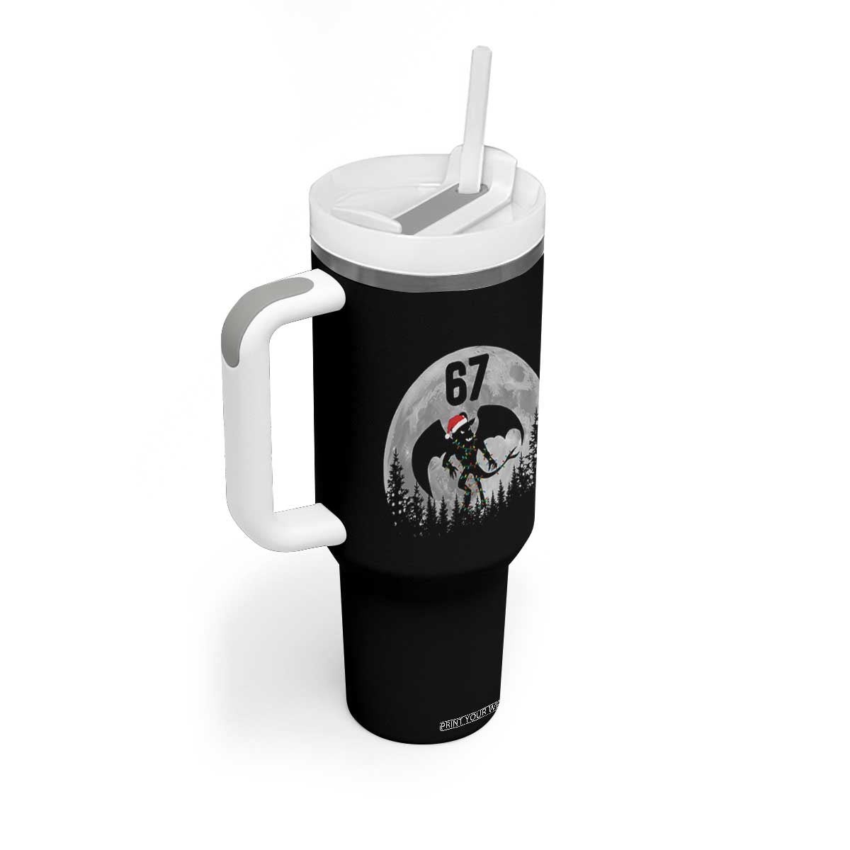 Funny Jersey Devil 67 Christmas Santa Hat Moon Night Stroll Tumbler With Handle TS11 Print Your Wear