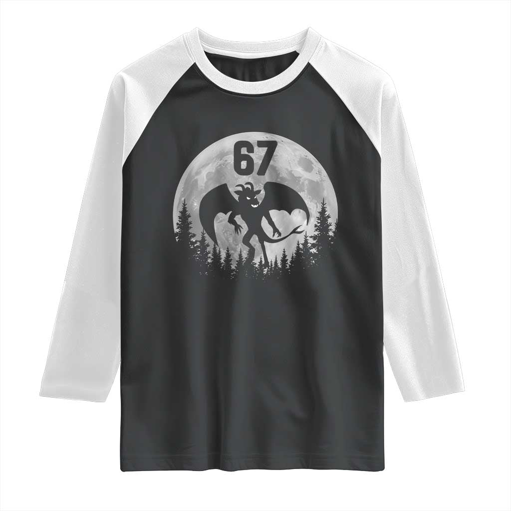 Funny Jersey Devil 67 Moon Night Stroll Raglan Shirt TS11 Black White Print Your Wear