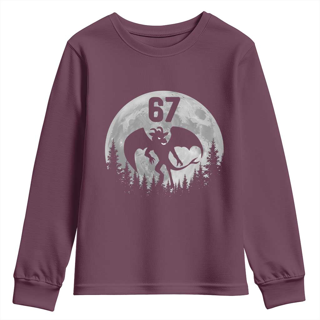 Funny Jersey Devil 67 Moon Night Stroll Youth Sweatshirt TS11 Maroon Print Your Wear