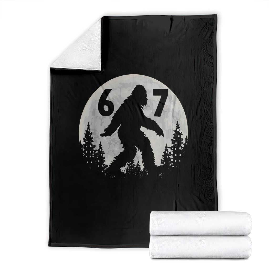 Funny Bigfoot 67 Night Stroll Moon Sasquatch Throw Blanket TS11 Black Print Your Wear