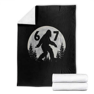 Funny Bigfoot 67 Night Stroll Moon Sasquatch Throw Blanket TS11 Black Print Your Wear