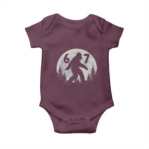 Funny Bigfoot 67 Night Stroll Moon Sasquatch Baby Onesie TS11 Maroon Print Your Wear