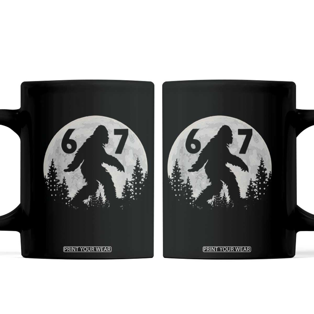 Funny Bigfoot 67 Night Stroll Moon Sasquatch Coffee Mug TS11 Black Print Your Wear