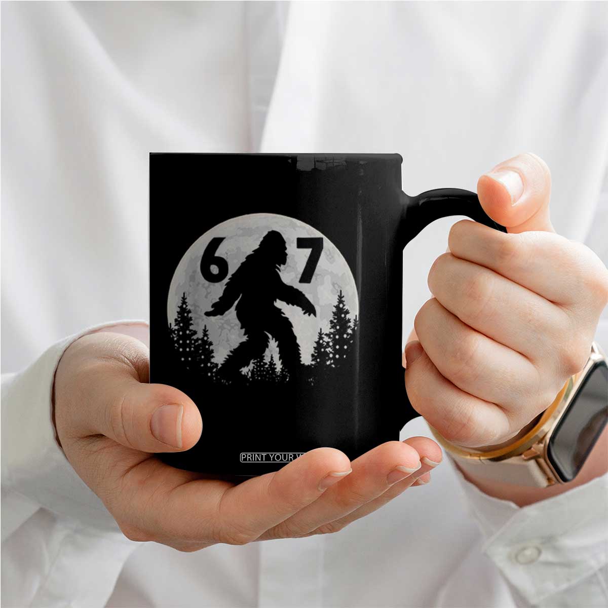 Funny Bigfoot 67 Night Stroll Moon Sasquatch Coffee Mug TS11 Print Your Wear