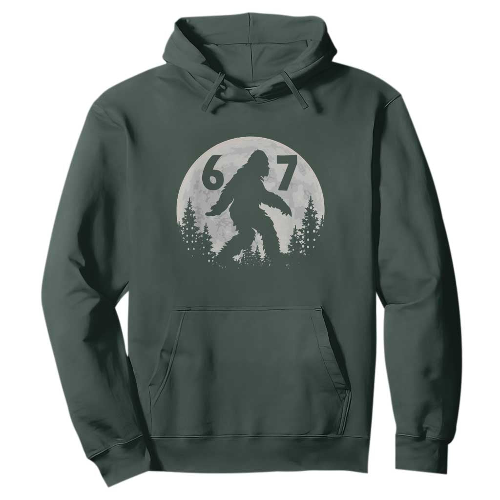 Funny Bigfoot 67 Night Stroll Moon Sasquatch Hoodie TS11 Dark Forest Green Print Your Wear
