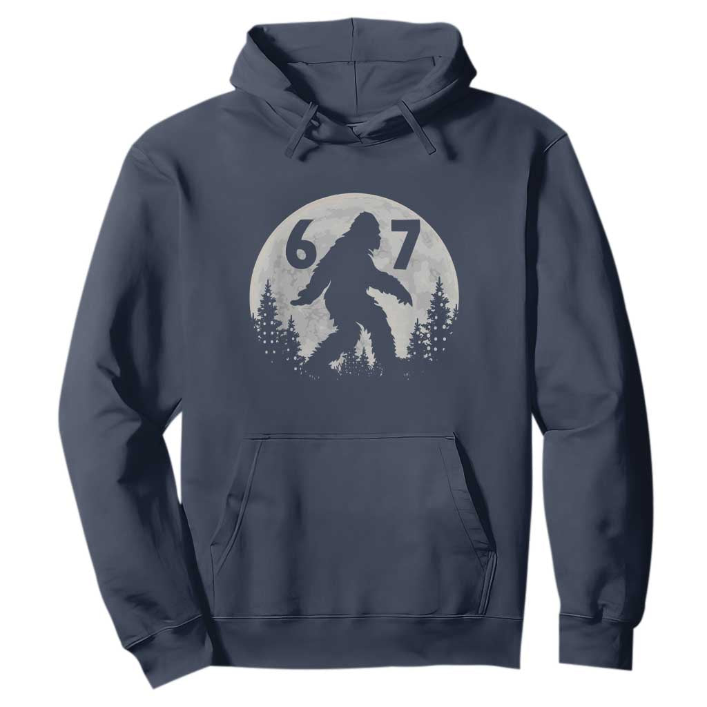 Funny Bigfoot 67 Night Stroll Moon Sasquatch Hoodie TS11 Navy Print Your Wear