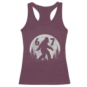 Funny Bigfoot 67 Night Stroll Moon Sasquatch Racerback Tank Top TS11 Maroon Print Your Wear