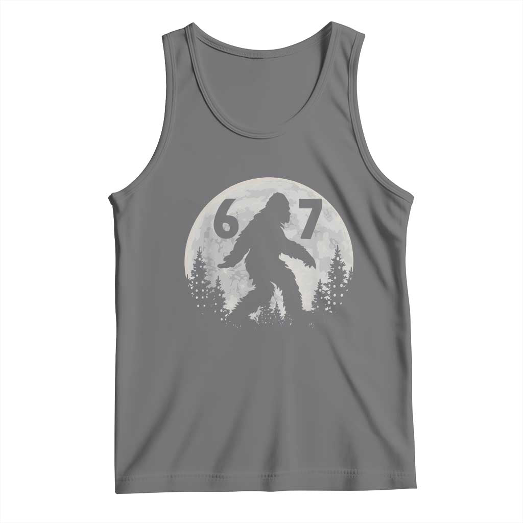 Funny Bigfoot 67 Night Stroll Moon Sasquatch Tank Top TS11 Black Heather Print Your Wear