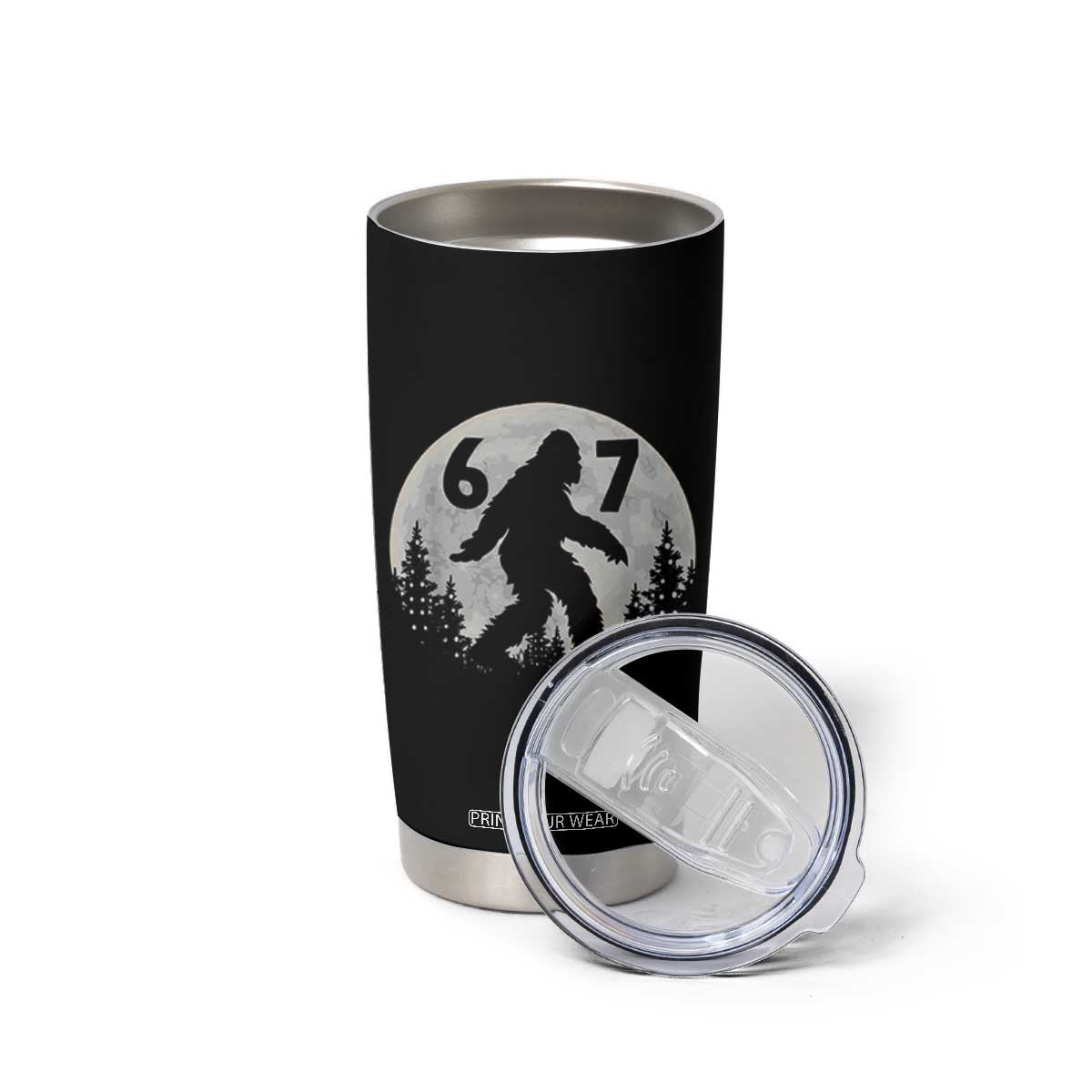 Funny Bigfoot 67 Night Stroll Moon Sasquatch Tumbler Cup TS11 Print Your Wear