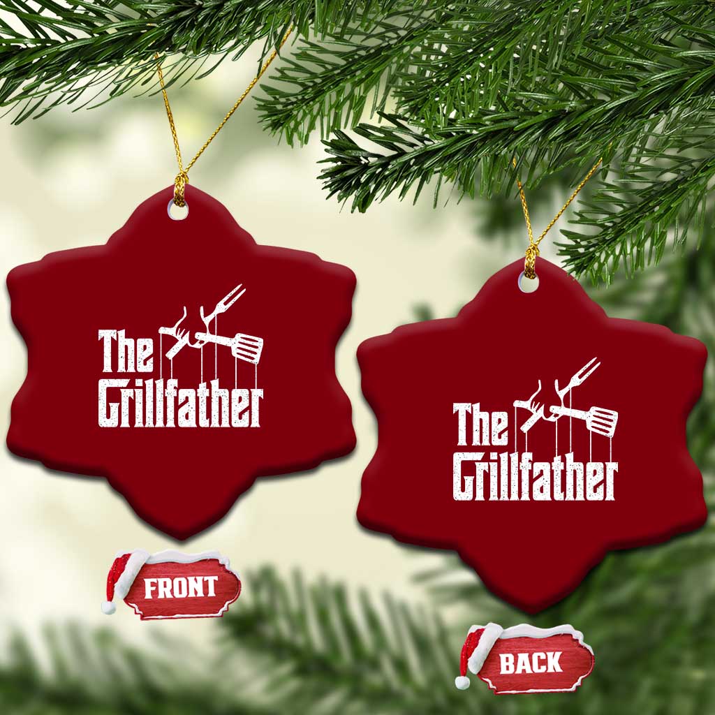 Funny BBQ Grilling Ceramic Ornament The Grillfather Vintage Father's Day TS11 Print Your Wear