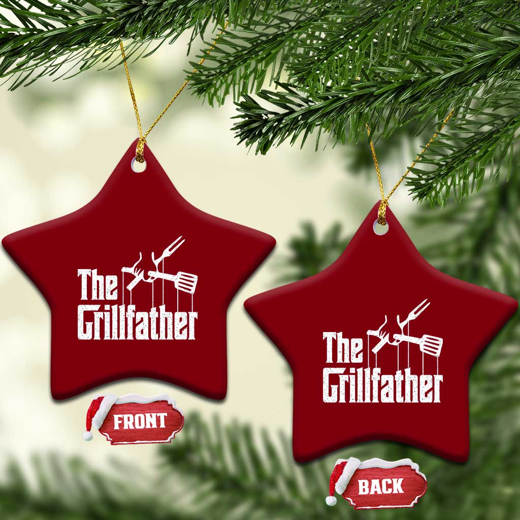 Funny BBQ Grilling Ceramic Ornament The Grillfather Vintage Father's Day TS11 Print Your Wear