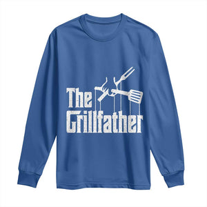 Funny BBQ Grilling Long Sleeve Shirt The Grillfather Vintage Father's Day TS11 Royal Blue Print Your Wear