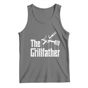 Funny BBQ Grilling Tank Top The Grillfather Vintage Father's Day TS11 Black Heather Print Your Wear