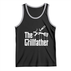 Funny BBQ Grilling Tank Top The Grillfather Vintage Father's Day TS11 Black Athletic Heather Print Your Wear