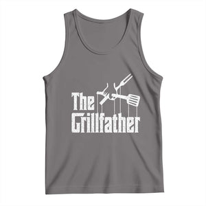 Funny BBQ Grilling Tank Top The Grillfather Vintage Father's Day TS11 Deep Heather Print Your Wear